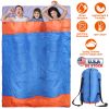3 People Sleeping Bag for Adult Kids Lightweight Water Resistant Camping Cotton Liner Cold Warm Weather Indoor Outdoor Use 3 Season with Sack