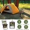 Foldable Fishing Chair With Backrest Built-In Cooler Bag Portable Handle Outdoor Lightweight For Camping Hiking Hunting