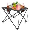Foldable Camping Table Portable Lightweight Travel Desk with Cup Holder & Carrying Bag