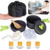 9Pcs Camping Cooking Ware Set Camping Stove Cookware Kit Aluminum Pot Pans Set for Hiking Outdoor