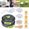 9Pcs Camping Cooking Ware Set Camping Stove Cookware Kit Aluminum Pot Pans Set for Hiking Outdoor