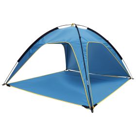 Beach Outdoor Waterproof Tent Canopy for 4-6 Person with 3 Door Openings Carrying Bag UPF50+ Easy Setup for Beach Camping Hiking Adventure