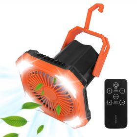 Portable Camping Lantern 10000mAh Battery Powered Hanging USB Rechargeable Tent Fan with 4 Light Modes 3 Wind Modes Emergency Power Bank Remote