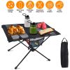 Portable Foldable Camping hiking / Beach Table Aluminum Alloy Frame with 2 Cup Holders 2 Side Pockets & Carry Bag