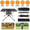 Portable Foldable Camping hiking / Beach Table Aluminum Alloy Frame with 2 Cup Holders 2 Side Pockets & Carry Bag