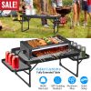 Foldable Camping Cookout Collapsible Aluminum Alloy Grill Stand 88LBS Max Load BBQ Table with 2 Side Trays