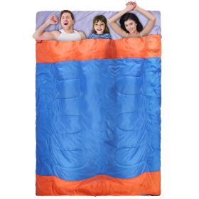 2 People Sleeping Bag for Adult Kids Lightweight Water Resistant Camping Cotton Liner Cold Warm Weather Indoor Outdoor Use 3 Season with Sack