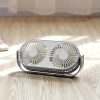 1pc USB Desk, 3 Speeds Portable Personal Desktop Table, Double Head And Double Leaf Fan For Camping, Indoor; Bedroom And Home Office Use