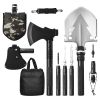 16-in-1 Camping Survival Axe Folding Shovels with Hatchet, Stainless Steel Tactical Combo