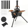 Wood Burning Portable Foldable Tent Stove with 5 Sections Chimney