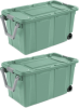 Green 40 Gallon Durable Plastic Storage Tote with Latching Lid and Pull Handle, 2 Pack (Shipment from Walmart)
