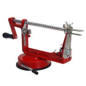 Hand-cranking 3-in-1 Stainless Steel Hand-cranking Apple Peeler Slicer Peeler Red