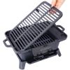 Portable Small Tabletop Durable 100% Cast Iron Skillet/ Charcoal Grill for Camping - Outdoor,