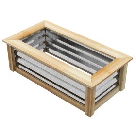 Raised Garden Bed, Planter Box, Metal and Wood Combined, for Growing Flowers, Herbs and Vegetables