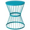 Blue Hourglass Design 16" Steel Patio Garden Accent Side End Table for Outdoor Tent and Indoor