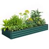 Green 95" x 36" x 12" Galvanized Raised Garden Bed, Easy DIY and Cleaning for Growing Flowers, Herbs, Succulents,