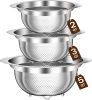 Stainless Steel Colander Strainer for Kitchen, Pasta Strainer for Spaghetti Fruit Vegetable Cooking Food