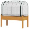 Raised Garden Bed with PE Greenhouse Cover Outdoor Planter Box for Herbs and Vegetables, 48 x 22 x 46 inch, Sand
