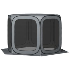 Dark Gray 11 x 11ft Pop Up Screen Tent, UPF50+ Portable Camping Gazebo Screen House with Carry Bag,