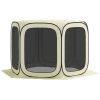 Beige 11 x 11ft Pop Up, UPF50+ Portable Camping Tent/ Gazebo Screen House with Carry Bag,