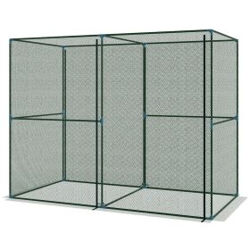 Green Walk-in Crop Cage, Plant Protectors from Animals with Roll Up Zippered Door, 7.9' x 3.9' x 6.1',