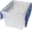 12 Gallon Storage Container, Nesting and Stackable Plastic Storage Box with Lid Attached and Rails for Letter Size Hanging File Folders