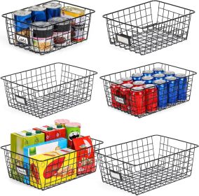 Outdoor Kitchen Organizer, 6 Pack Wire Baskets for Pantry Organization and Storage,