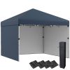 Navy 10' x 10' Pop Up Canopy with Sidewalls, Weight Bags and Carry Bag, Height Adjustable Tent for Parties,Outdoor