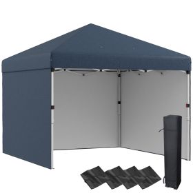 Navy 10' x 10' Pop Up Canopy with Sidewalls, Weight Bags and Carry Bag, Height Adjustable Tent for Parties,Outdoor