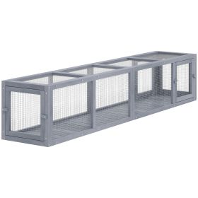 Dark gray Wooden Cat Run with Weather Protection, Connecting Inside and Outside, 79"L x 15"W x 15"H,