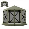 Dark Green Pop Up 10 x 11 ft Gazebo Screen Tent, Portable Instant Canopy Screen House with Nettings, Carry Bag, for Outdoor Camping