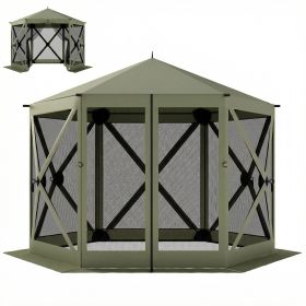 Dark Green Pop Up 10 x 11 ft Gazebo Screen Tent, Portable Instant Canopy Screen House with Nettings, Carry Bag, for Outdoor Camping