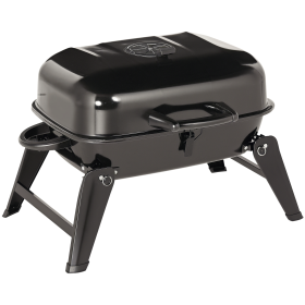14" Portable Charcoal, Tabletop Outdoor Small Grill with Heat Preservation Net, Venting System, Foldable Legs