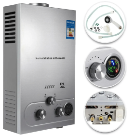 12L Portable Tankless, Camping, Outdoor, Emergency, Hot Water Heater Instant Boiler