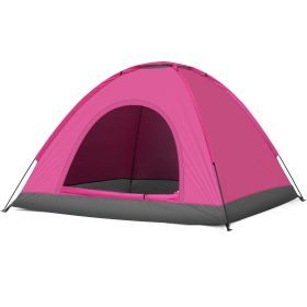 Pink Dome Camping Tent for 3-4 People