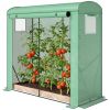 Green Mini Portable Greenhouse with Roll-Up Door and 2 Mesh Windows, PE Cover, 78.7" x 29.5" x 74",