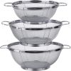 Stainless Steel Mesh Strainer, 3 Pack 18/8 Colander Sieves(5-Quart, 4-Quart and 3-Quart),