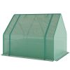 Green & Dark Gray Raised 4 x 3 x 3ft Garden Bed with Mini Greenhouse, Galvanized with Cover,