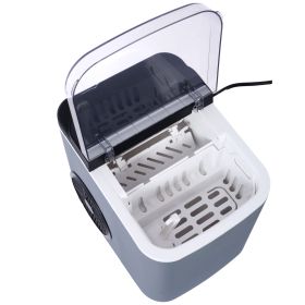 Self-Cleaning Portable/ Countertop Ice Maker Machine with Basket and Scoop, 9 Cubes in 6 Mins, 26 lbs per Day, Ideal for Camping, Home, Kitchen