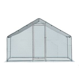 Large Metal 6.5 x 10 ft Walk-in Chicken Poultry Cage Hen Run House Coop with Waterproof Cover