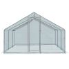 Large Metal 20 x 10 ft Walk-in Chicken Coop, Poultry Cage, Hen Run House with Waterproof Cover