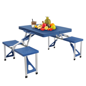 Outdoor, Camping [Same Model Code: 01976802]Siamese Folding Tables and Chairs-Plastic PS Thickening