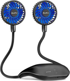 Portable 10000mAh, Rechargeable, 48Hrs Long-Lasted Wearable Personal Hands Free Hanging Cooling Necklace Fans, for Camping, Outdoor Travel, Hiking