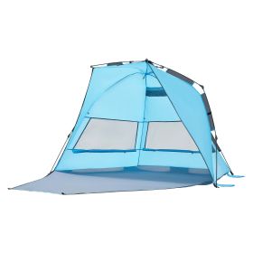 multi-purpose Sun Shelter for 4 Person, UPF 50+ Protection, Portable Pop Up Beach, Camping, Sun Shade Canopy Tent with Carrying Bag and Sand Pockets