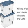 Clear/ Blue 160 Quart Durable Storage Container with Latching Lid and Pull Handle, 2 Pack (Shipment from Walmart)