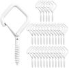 White, Small 1.65 Inch Metal Hooks for Hanging Outdoor & Indoor Decoration String Lights, Wind Chimes, Lanterns,