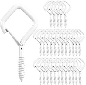 White, Small 1.65 Inch Metal Hooks for Hanging Outdoor & Indoor Decoration String Lights, Wind Chimes, Lanterns,
