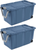 Blue 40 Gallon Durable Plastic Storage Tote with Latching Lid and Pull Handle, 2 Pack (Shipment from Walmart)
