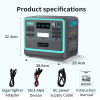 Solar Generator Portable Power Station; 2048Wh LiFePO4 Battery Backup;1.8H Fast Charging; 2400W AC Outlets(4800W Peak); 25A RV Output; Outdoor