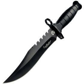 Nylon Sheath Fixed Blade Knife in Non-Slip Handle and Black High Carbon Stainless Steel for Outdoor Camping, Hunting, Survival, Tactical